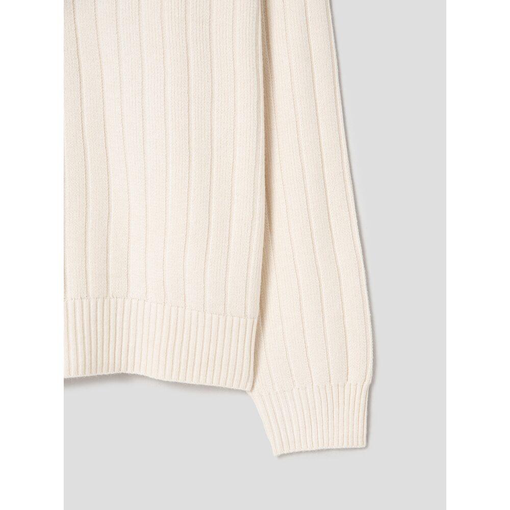 8SECONDS Modified Ribbed Loose Fit Collar Pullover Ivory