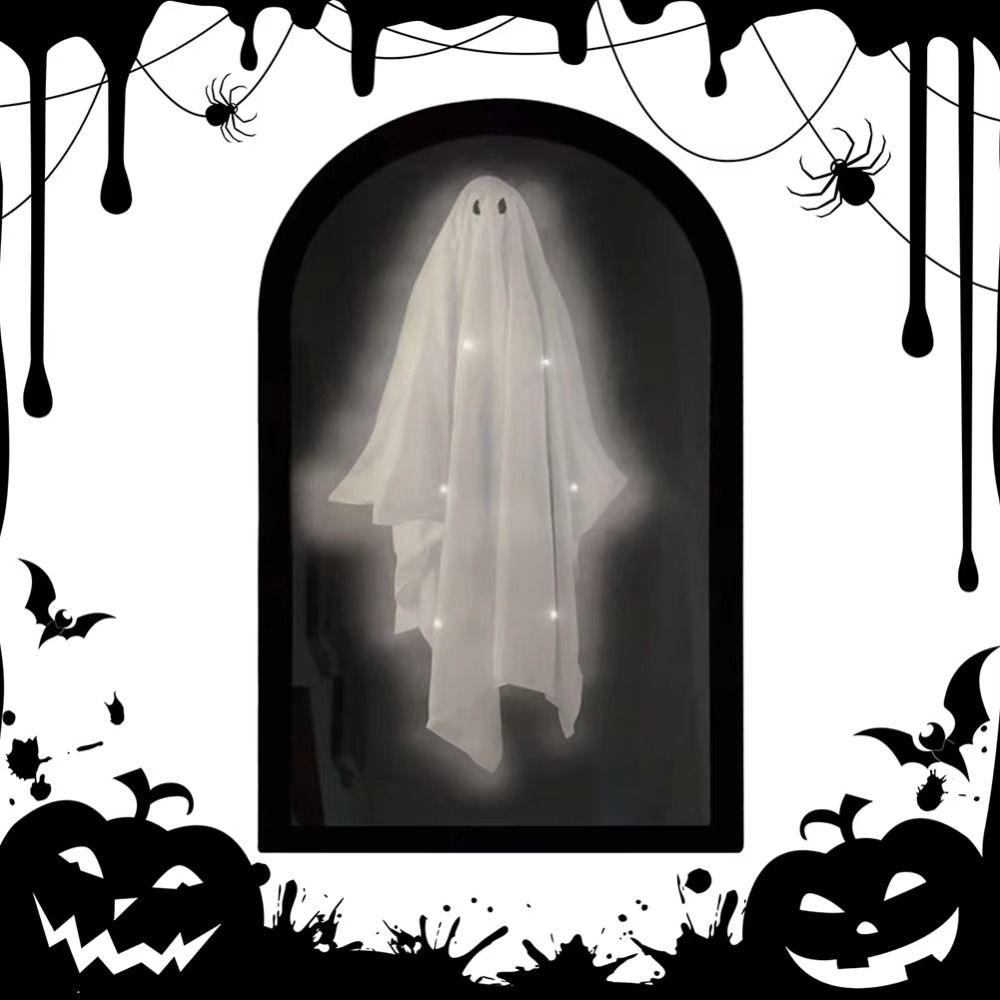 Spooky Halloween Ghost Mirror Creative LED Ghost Mirror Hologram Ghost Mirror  Prank Decor