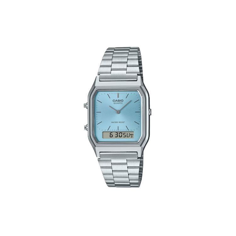 

Casio Life Waterproof Quartz Movement Stainless Steel Strap Watch Men watches Blue AQ-230A-2A1 Regular Watch Box,Blue Dial