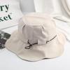 Panama Hat Women's Letter Embroidered Fisherman Bucket Cap Large Brim Flat Top Sunshade Beach Summer Hat Fashion Outdoor Caps