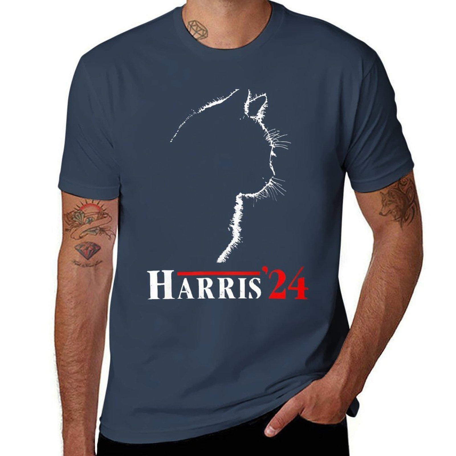 Cat Harris 24 Childless cat lady for Kamala Harris 2024 T-Shirt man graphic t shirt essential t shirt T-Shirt S