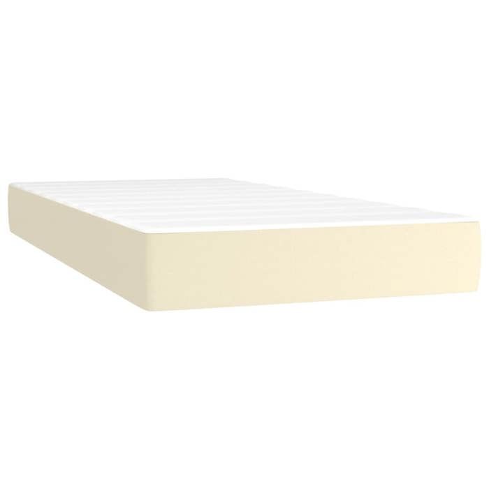 Maison Exclusive - Sommier à lattes de lit avec matelas Crème 100x200cm Similicuir