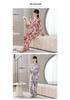 Women's Ink Wash Pajama Cardigan Set - Thin, Comfortable, Long Sleeve for Home or Casual Outside Wear in Spring and Autumn.