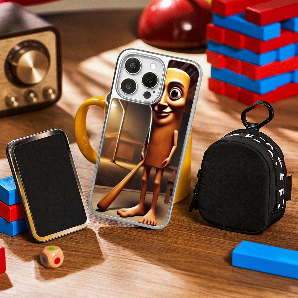 Tung tung sahur funny poster pattern Phone Case for iPhone 16 15 14 13 12 11 Pro Max Sheepskin Silver-edged protective case