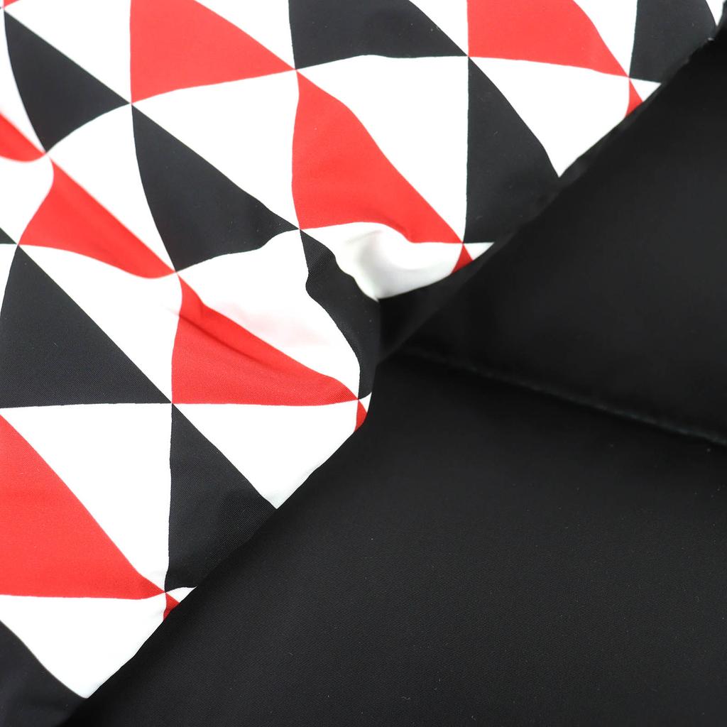 Excellent PRADA Scarf Triangle logo hooded RE-NYLON down jacket Red 2FS028 Used