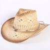 Beliebter europäischer und amerikanischer klassischer hohler westlicher Cowboyhut Herren- und Damen-Mode Urlaubs-atmungsaktiver Sonnenschutz-Strohhut
