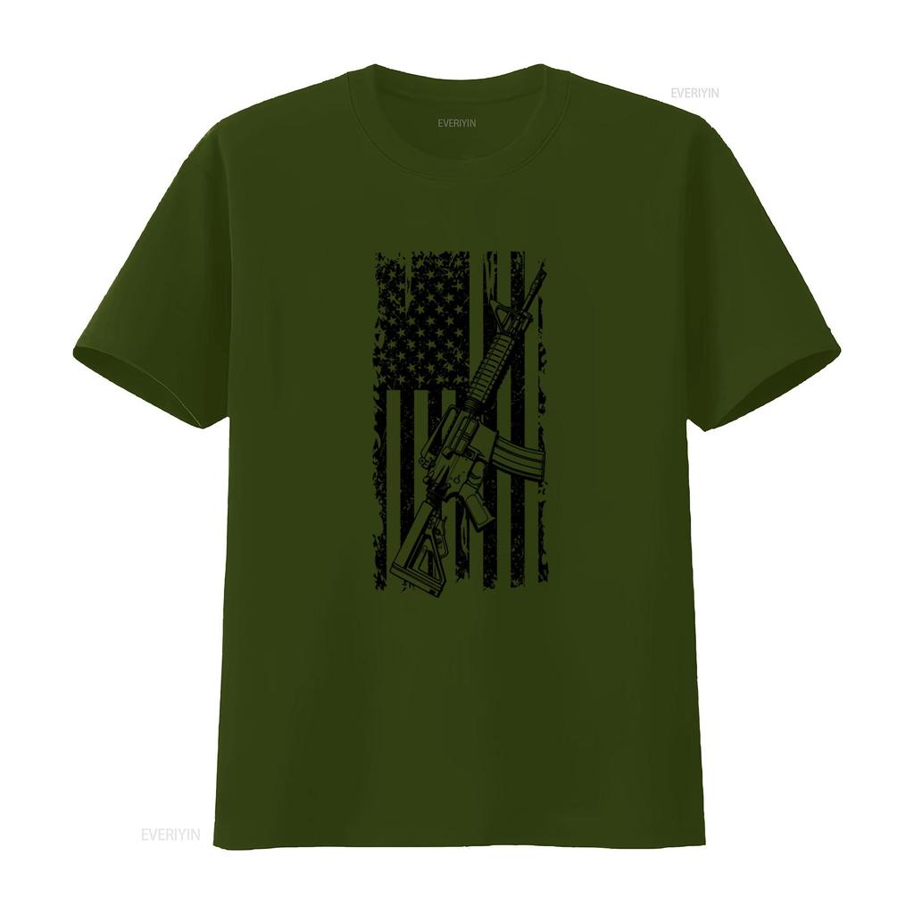 Mens Ar 15 Usa Flag Patriotic T Shirt Pro Gun 2nd Amendment Design Vintage Washed Fashion Slightly Streetwear Designer Clothes