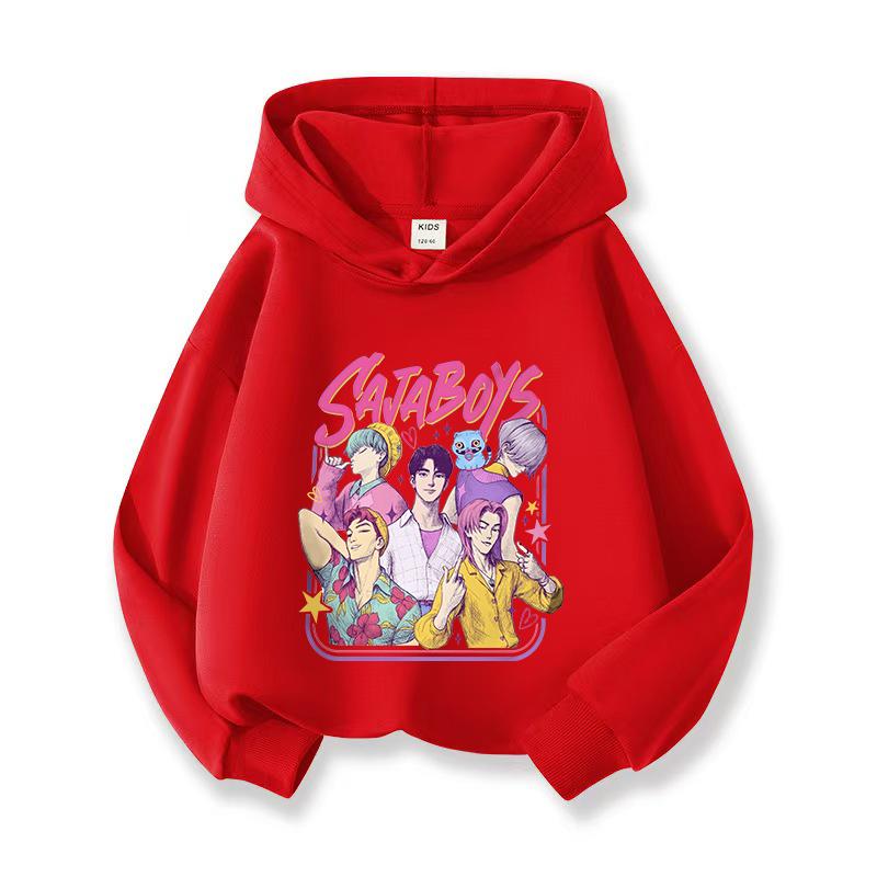 KPop Devil Hunter Cartoon Printed Fashion Children's Hoodie Casual Comfortable Hoodie