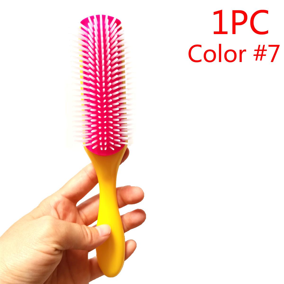 

4-цветная 9-рядная щетка Denman для женщин, распутывающая расческа для укладки волос, массажер для кожи головы, парикмахерская, прямая, вьющаяся, влажная, 4C, расческа для волос