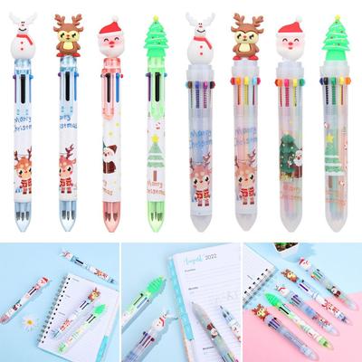 6/10Colors Cute School Gifts Merry Christmas Santa Claus Pen Cartoon Ball-point Pen Xmas Stationery