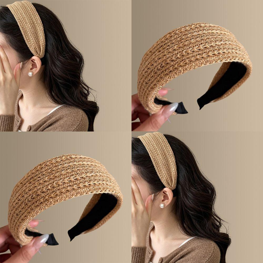 Headwear Knitted Headband Non Slip Hair Hoop New Wide Hair Band For Women Girls
