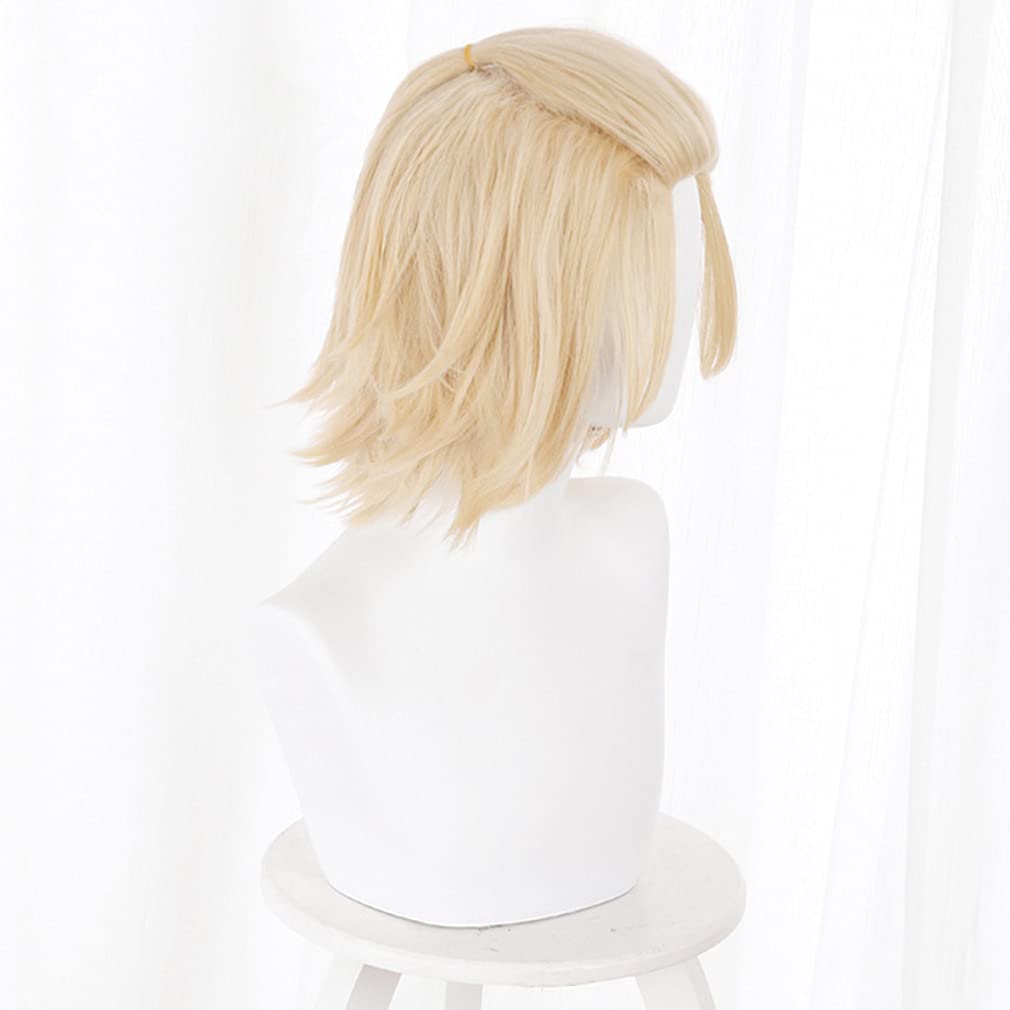 LAOBAO Cosplay Wig - Sano Manjiro (Invincible Mikey) - Heat Resistant, Disguise Wig, Costume Accessory, Blonde, Short, Party, Fancy Dress, Halloween,