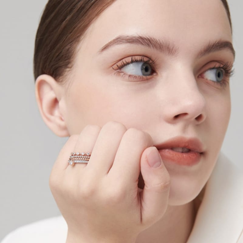 ELLE Jewelry Drop Point Combo Layered Ring 4-Piece Set ELBRWR108