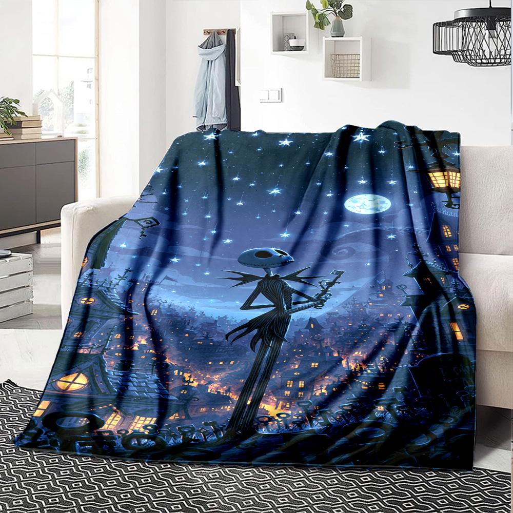 Jack Skellington Blanket Comfortable Great for Couch Chair Office Four Seasons Multipurpose Digital Print Ideal Gift For Birthday Valentine'S Day