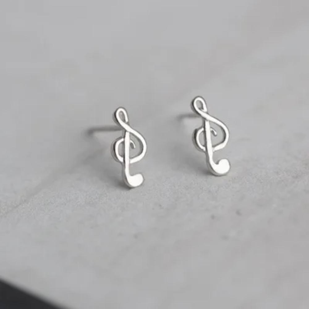 Silver Plated Korean Style Stud Earrings for Women Creative Ear Hole Design Allergy Free Fine Jewelry Accessories