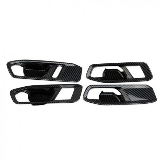 Carbon Fiber Style Interior 4-Door Handle Bowl Cover Trim For Honda Accord +
