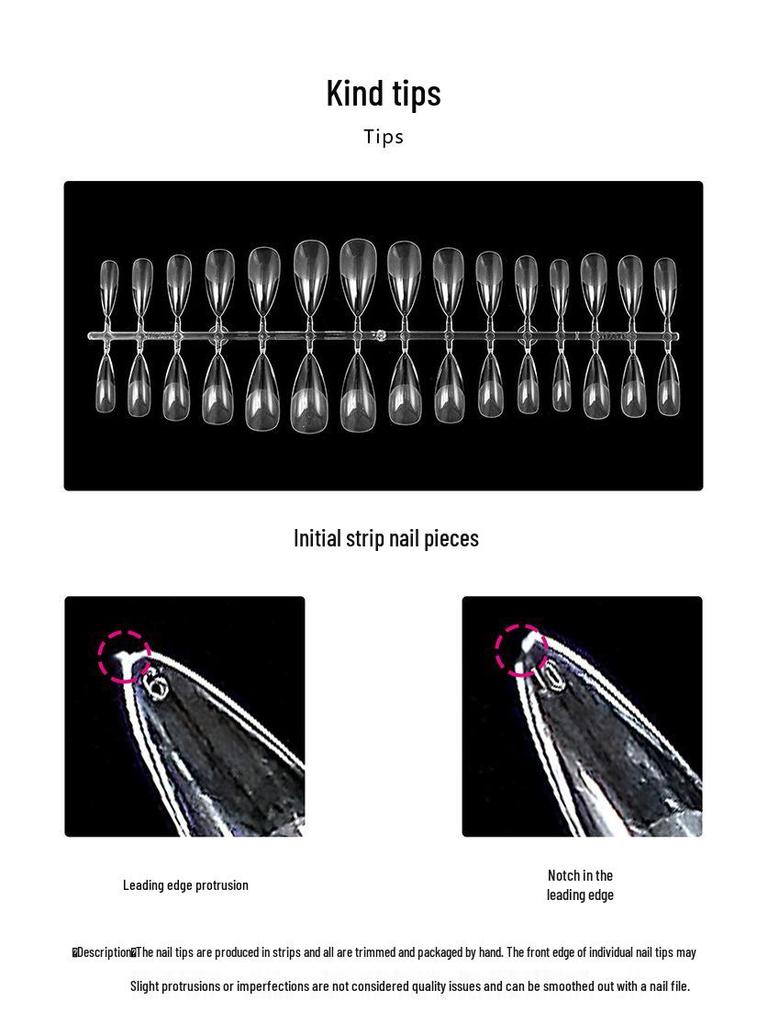 Extra Long Transparent XXL Ballet Trapezoid Nail Tips with Stickers