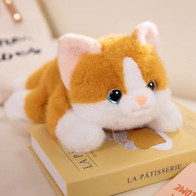 Simulation Cat Plush Toys Soft Stuffed Kitten Model Fake Cats Realist Animals For Kids Girls Birthday Valentine's Day Gift