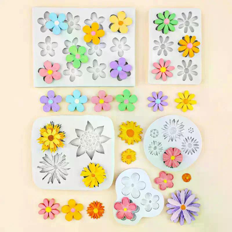 Mini Rose Camellia Flower Silicone Sugarcraft Mold Cookie Cupcake Chocolate Baking Mold Fondant Cake Decorating Tools