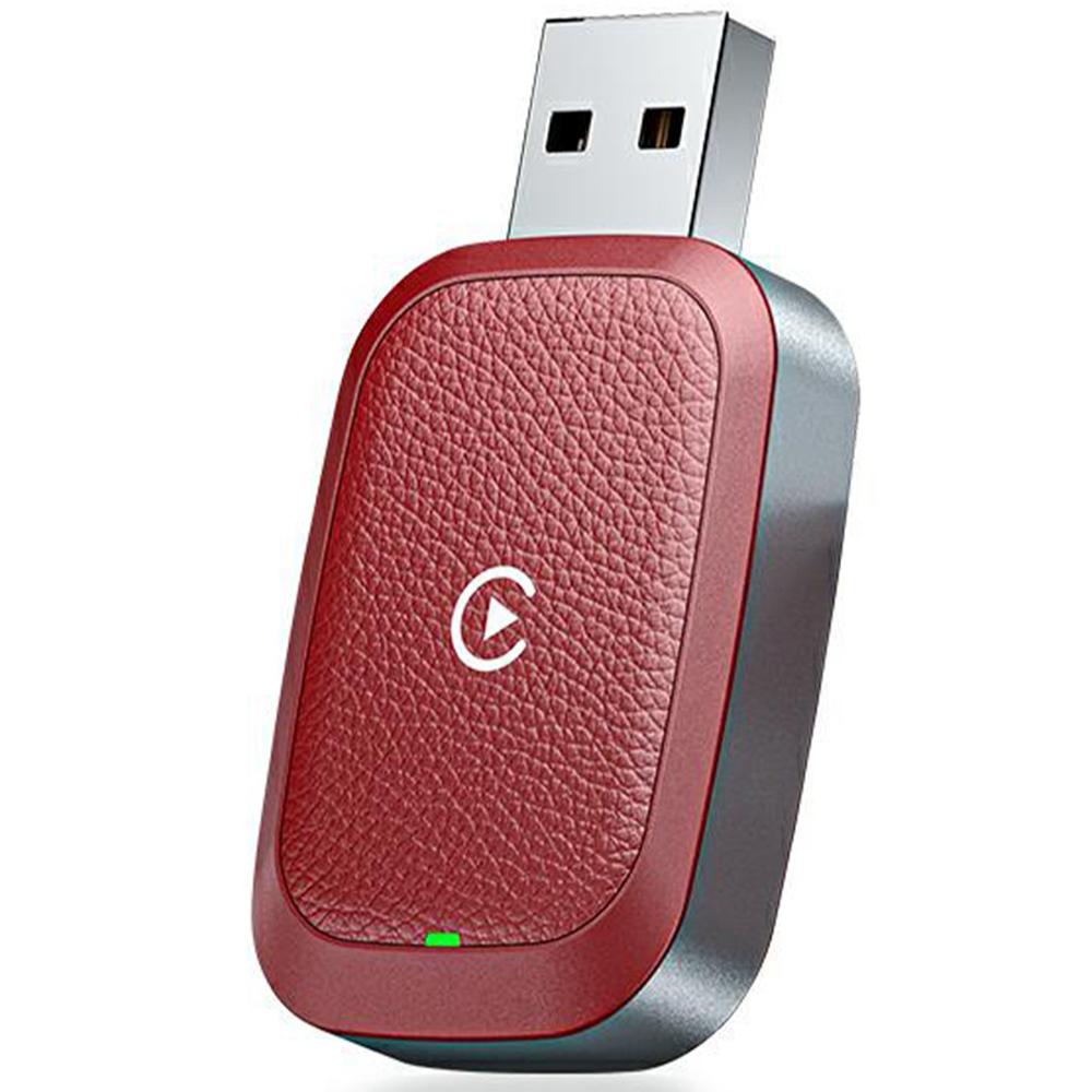 

Wired to Wireless Carplay Adapter for iPhone Fast Connect Leather Coated Wireless Carplay Dongle A