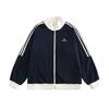 Women's Stand Collar Long Sleeve Zip Up Jacket Loose Fit Striped Waffle Sweatshirt Baseball Outerwear