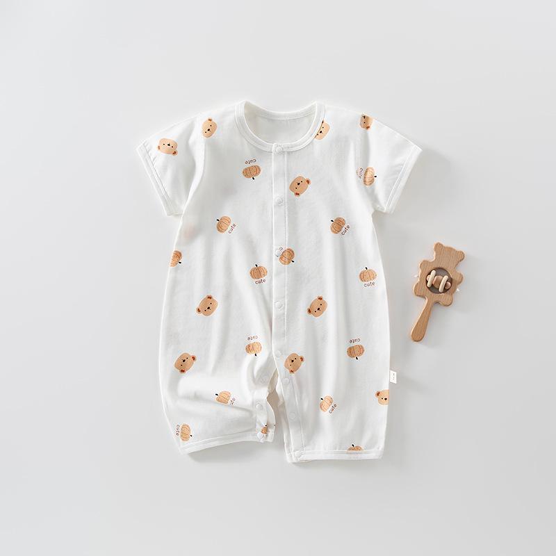 Newborn Baby Short-Sleeve Romper - Light Summer Jumpsuit for Boys