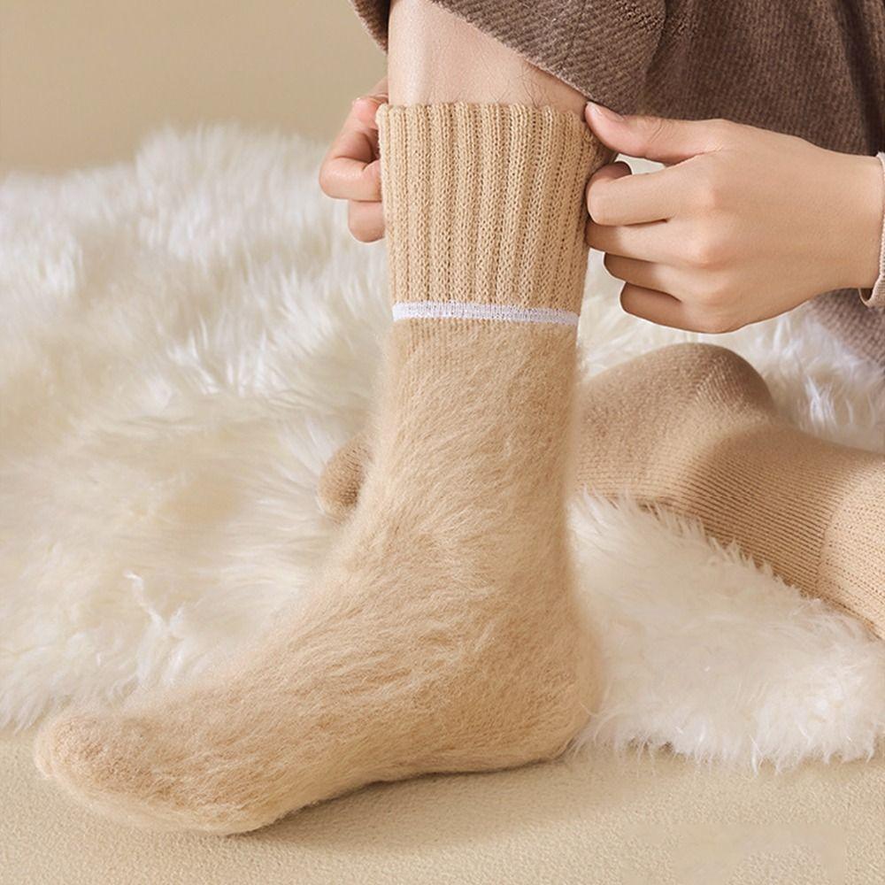 Fashion EU38-44 Men Thicken Sock Elastic Merino Wool Socks Cold Protection Thermal Stockings Winter Warm