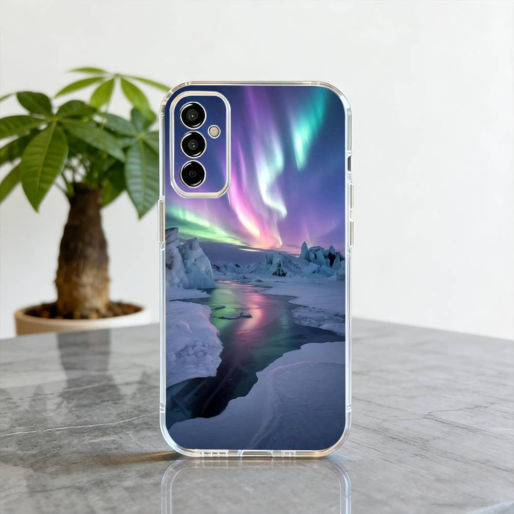 Northern Lights  Phone Case Transparent Silicone Soft For SamsungA10,12,20,21S,30,31,40,50,51,52,70,71