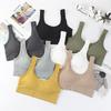 Soutien-gorge de sport bandeau sans couture côtelé à larges bretelles