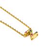 Collier - LUXENTER - Alphabet Z - Argent 925 - Zircons multicolores - Or jaune 18K