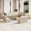 VidaXL Garden Lounge Set with Cushions 13 Pcs Beige Braided Resin 3223930