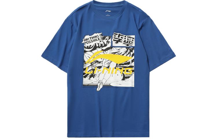 Li Ning Sports Fashion Collection T Shirt Men s Storm Blue AHSR401-4 M