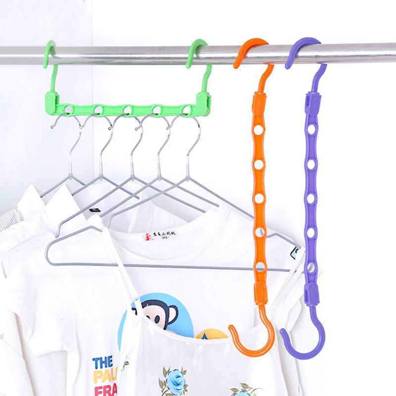 1 PC 5 Holes Wardrobe Hanger Storage Plastic Clothes Hanging Hook