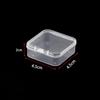 Scatola portaoggetti compatta in plastica trasparente da 3,5x3,5x2 cm per tappi per le orecchie lunghi