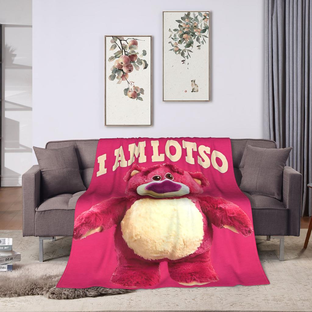 Lotso Cartoon Blanket Soft Warm Aesthetic Plush Bedding Throws For Bedroom Picnic Flannel Bedspread Bed Cover