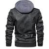 Hooded Leather Jacket Men's Trend European and American Casual Motorcycle Jacket Removable Hat Men's Leather Jacket