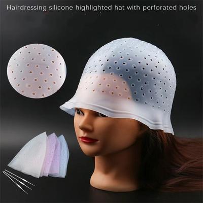 Silikon-Highlighting-Haube zum Haarefärben - Vorgeschnittene Löcher, Wiederverwendbares & Langlebiges Haarfarbwerkzeug für Balayage & Haarbehandlung (Für den Heim- oder Salongebrauch)