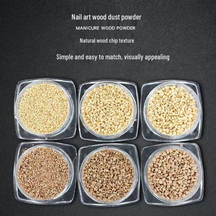6-Color Japanese Style Wood Chip Nail Gel Set