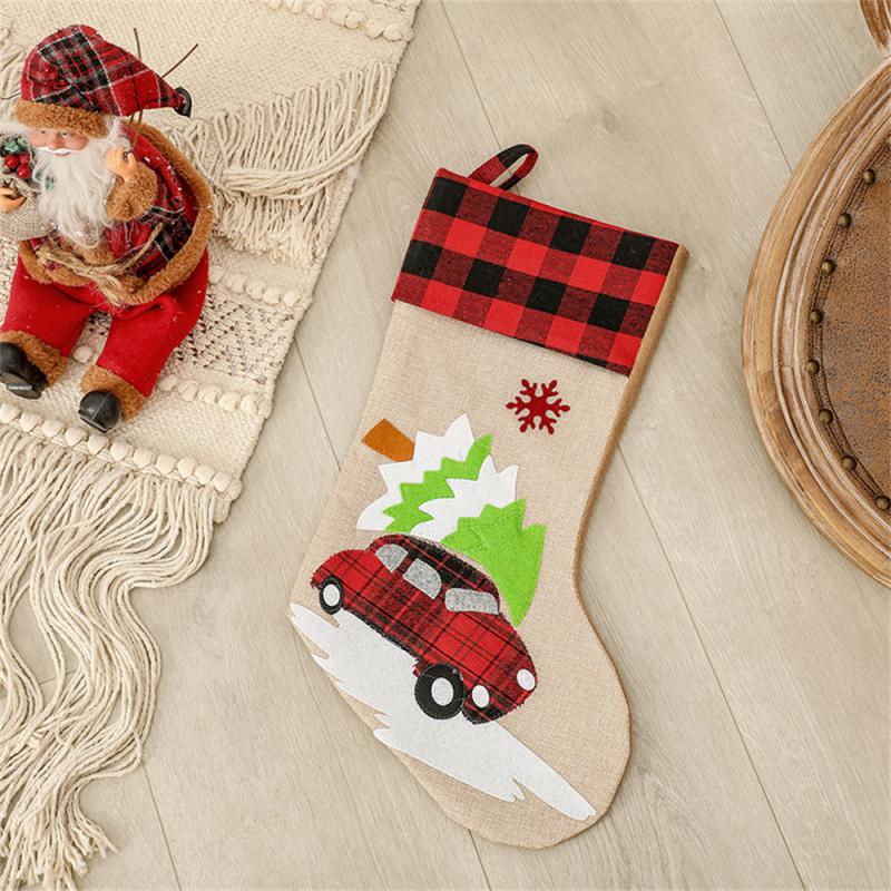 

Новогодний Рождественский Носок Снеговик Санта Лось Рождественская Елка Камин Украшения Подарочный Мешок для Конфет Дом Navidad Носок Рождественский Декор 14x16cm
