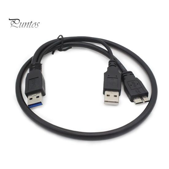 Hard Disk Cable 60CM Mobile Drive USB3.0 A Male to Micro B 5 Gbps HDD Y Shape Dual Power High Speed Portable External Convector Adapter Cord