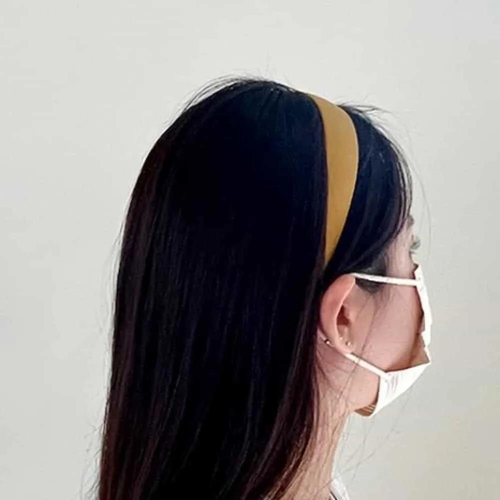 Bold matte headband, short hair headband, headache-free headband, thick headband 3 Bold Headband Yellow