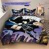 3pcs Batman Gotham Bedding Set, Soft Polyester Duvet Cover and Pillowcases Machine Washable Seasons All Suitable 92