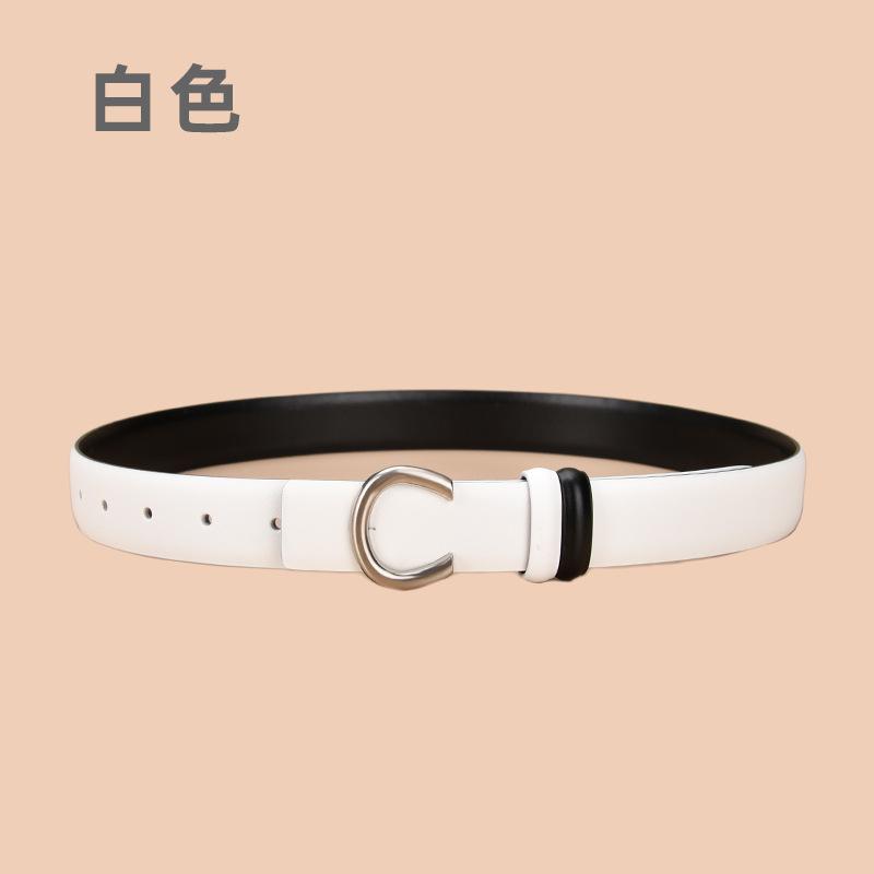 Vier Jahreszeiten Verfügbar Neuer Damenleder Gürtel Doppelseitig Verfügbar Kuhgürtel Damengürtel Handgefertigter Ledergürtel Hosengürtel