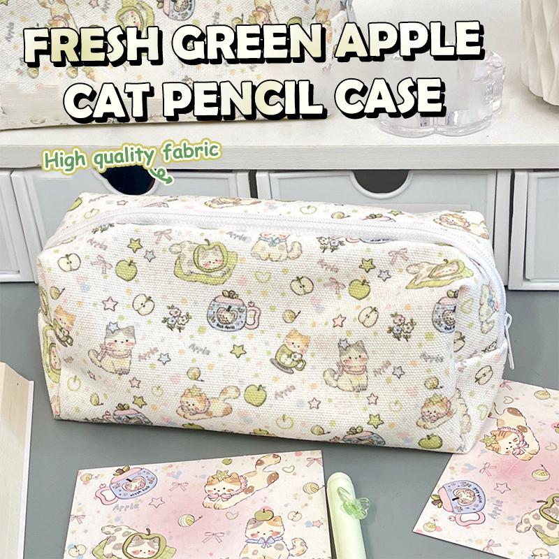

Милый пенал с принтом кошки, мультяшная сумка для карандашей с котенком, косметички, большая вместимость, сумка для хранения канцелярских принадлежностей, школьные принадлежности для студентов one size