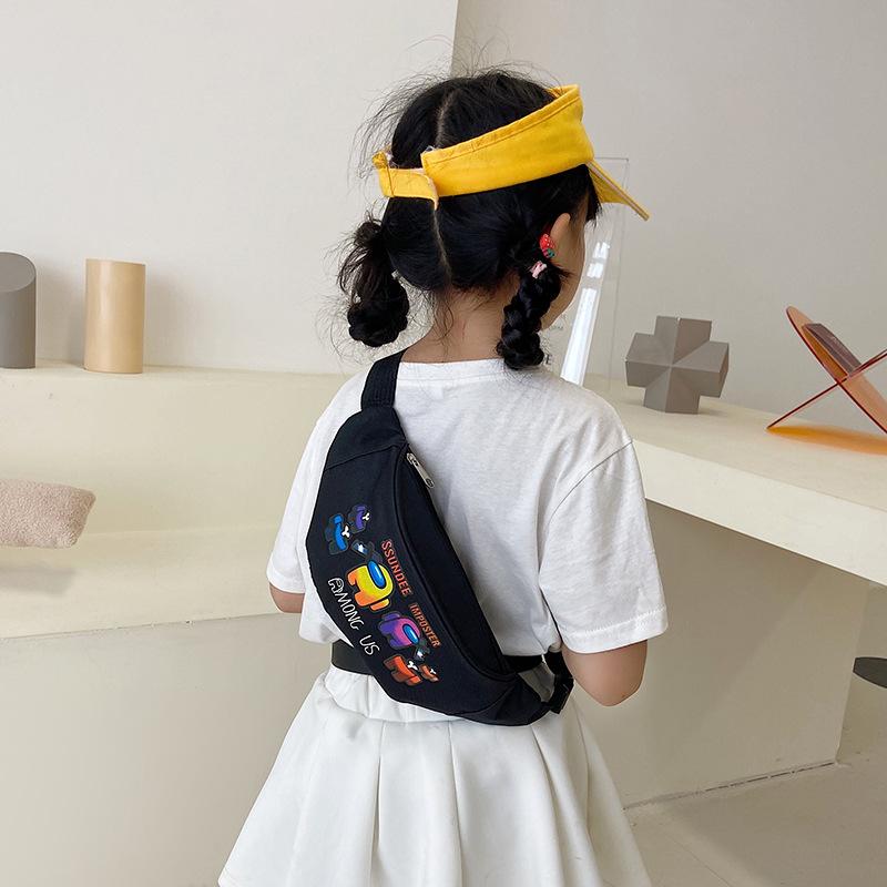 Cartoon Cute Children's Fanny Pack, Male and Female Babies, Fashionable One-shoulder Messenger Bag, Trendy Children's Robot Children's Breast Bag