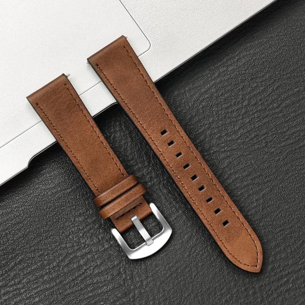 20mm 22mm Leather Strap for Samsung Galaxy Watch7 6 5 4 40/44mm 6/4 Classic Replacement Bracelet for Huawei Watch 3 4Pro GT3 GT2
