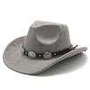 Hot-selling retro bull head western cowboy hat men and women, Tibetan suede jazz hat, big-brimmed top hat