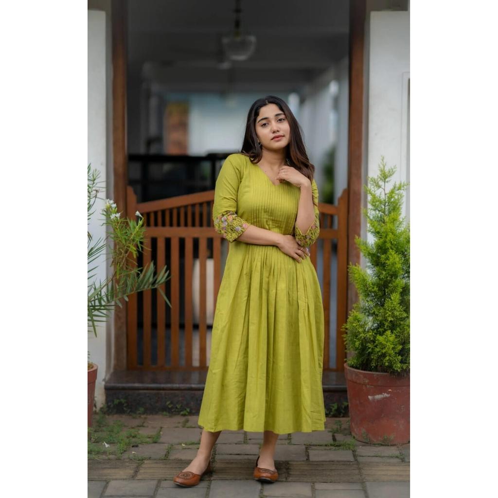 Women Bollywood Cotton Anarkali Kurta Gown Indian Party Wear Top Tunic Kurti SC-2168