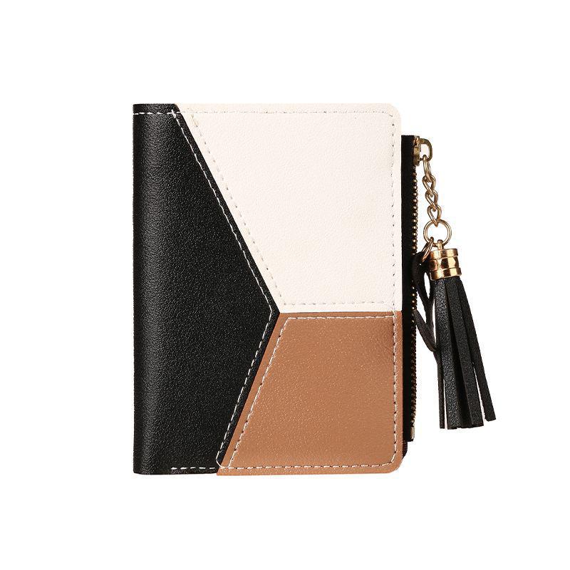 

Women s Korean Style Two-Fold Thin Wallet: Compact, Zipper Coin Purse with Large Capacity and Multiple Card Slots
