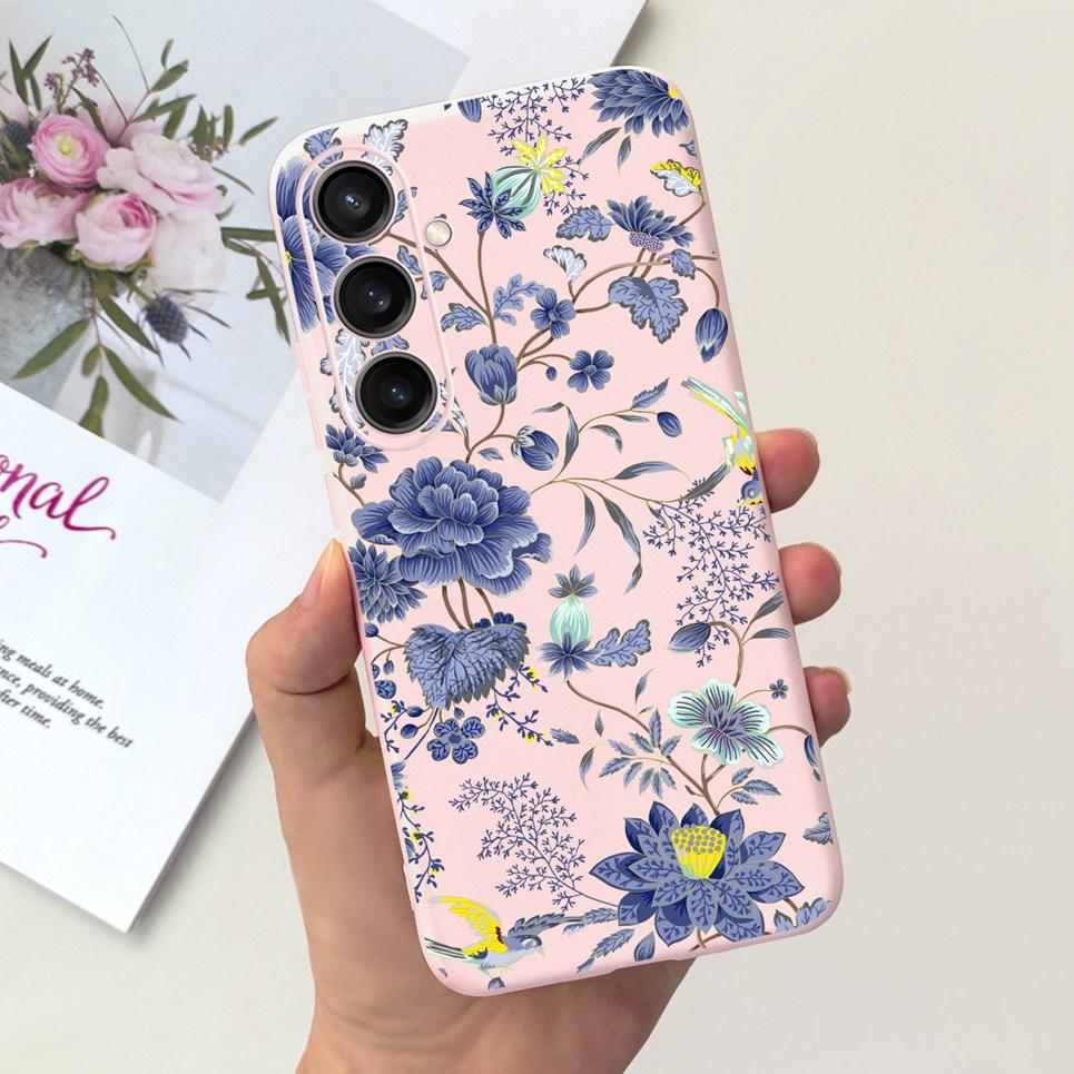For Funda Cover Samsung A35 5G Case SM-A356E Couple Love Heart Flower Cat Painting Back Shell For Samsung Galaxy A35 5G Etui